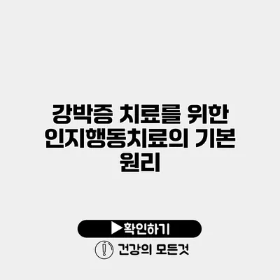 강박증 치료를 위한 인지행동치료의 기본 원리