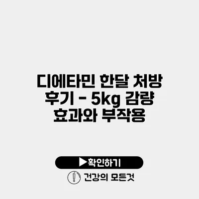 디에타민 한달 처방 후기 - 5kg 감량 효과와 부작용