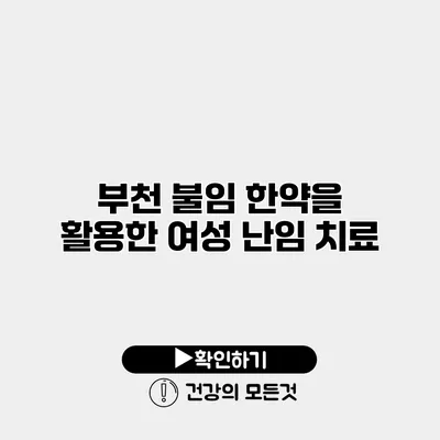 부천 불임 한약을 활용한 여성 난임 치료