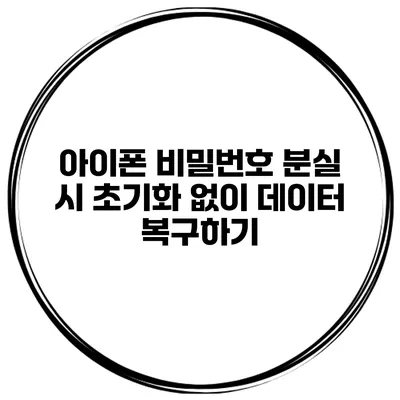 아이폰 비밀번호 분실 시 초기화 없이 데이터 복구하기
