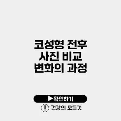 코성형 전후 사진 비교 변화의 과정